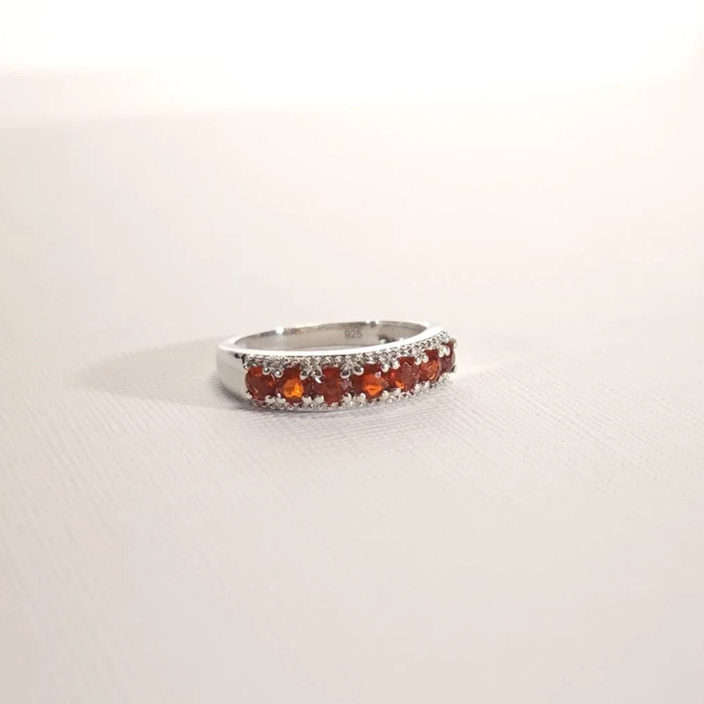Fire Opal Band Ring Size 6